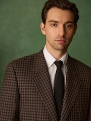 Brown Relaxed Fit Archive Wool Blend Gingham Suit Jacket - Image 4 of 6