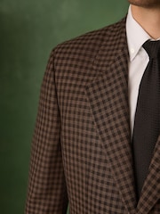 Brown Relaxed Fit Archive Wool Blend Gingham Suit Jacket - Image 5 of 6