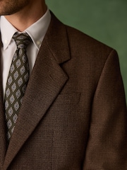 Rust Brown Relaxed Fit Archive Wool Blend Dogtooth Suit Jacket - Image 7 of 8