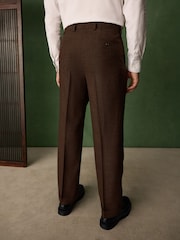 Rust Brown Relaxed Fit Archive Wool Blend Dogtooth Suit Trousers - Image 3 of 11