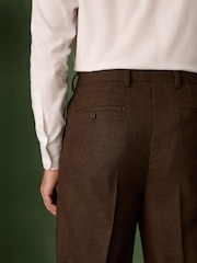 Rust Brown Relaxed Fit Archive Wool Blend Dogtooth Suit Trousers - Image 5 of 11