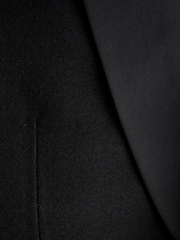 Black N. Premium Regular Fit Tuxedo Wool Blend Crepe Textured Shawl Suit Jacket - Image 12 of 12