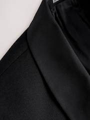 Black N. Premium Regular Fit Tuxedo Wool Blend Crepe Textured Shawl Suit Jacket - Image 9 of 12