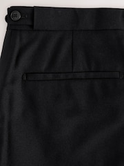 Black N. Premium Regular Fit Tuxedo Wool Blend Crepe Textured Suit Trousers With Tape Detail - Image 9 of 9