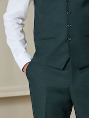 Vert - Tailored Fit Flannel Suit Waistcoat - Image 5 de 6
