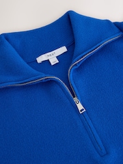 Cobalt Blue Supersoft Funnel Zip Neck Jumper - Image 7 of 8