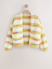 Ecru/Fluro Stripe - Pehmeä muhkeat neuletakki - Kuva 1 / 3