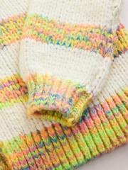 Ecru/Fluro Stripe - Pehmeä muhkeat neuletakki - Kuva 3 / 3