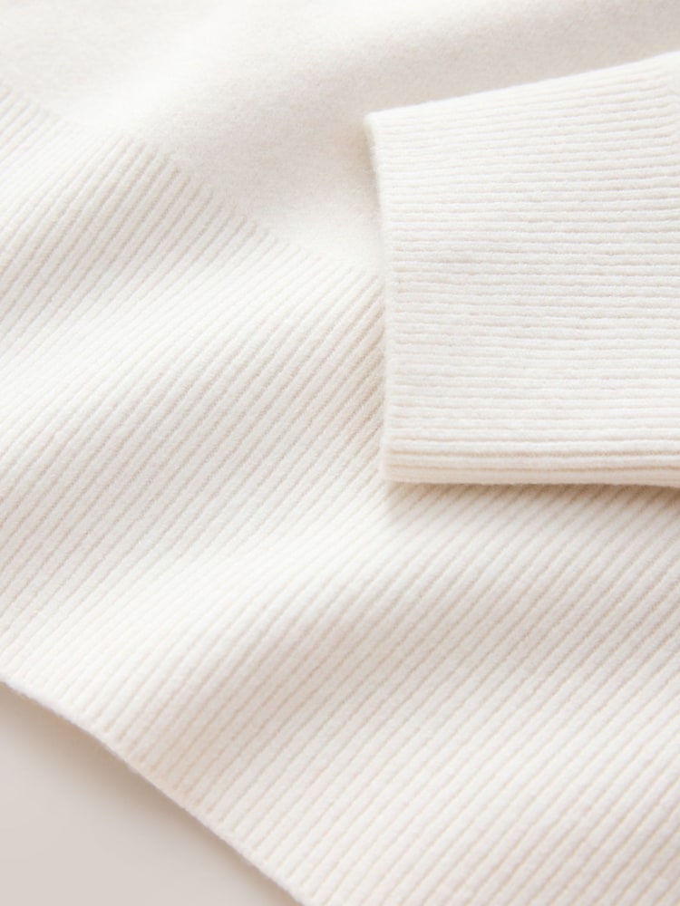 Ecru Supersoft Funnel Zip Neck Jumper - Image 2 of 3