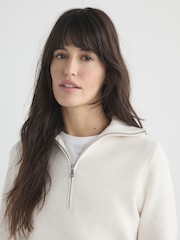 Ecru Supersoft Funnel Zip Neck Jumper - Image 4 of 7