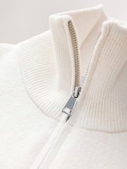 Ecru Supersoft Funnel Zip Neck Jumper - Image 7 of 7