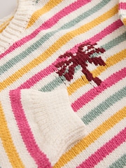Multi Stripe Back Graphic Off Shoulder Jumper With Cotton - Image 3 of 4