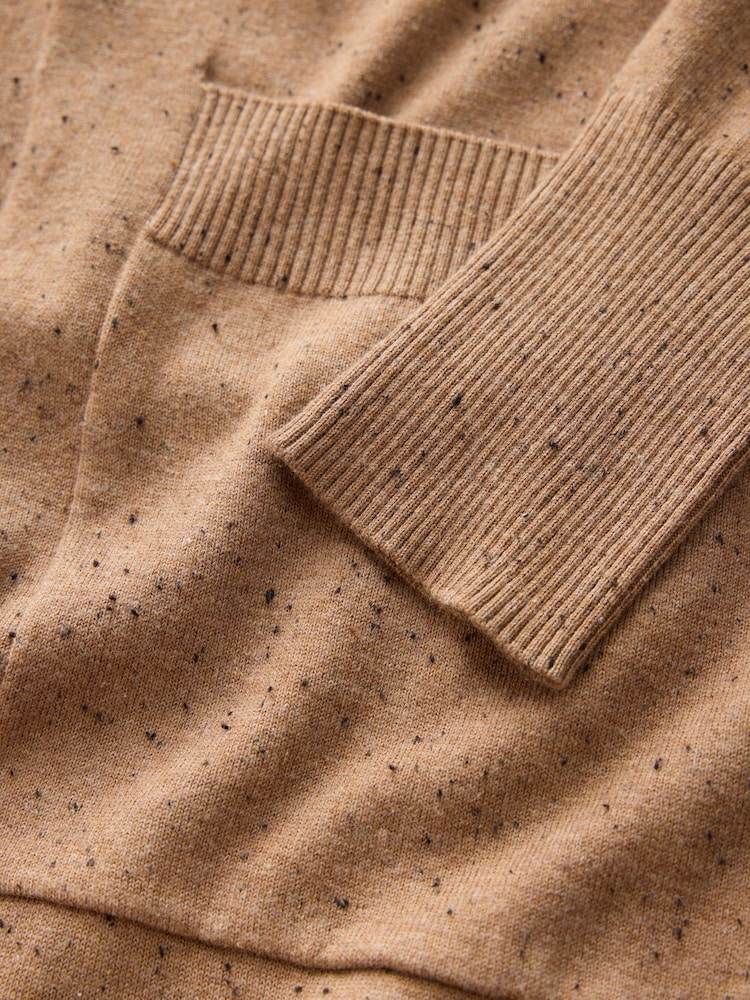 Camel Neppy Soft Touch Cotton Rich Longline Cardigan - Image 3 of 3 Camel Neppy Soft Touch Cotton Rich Longline Cardigan - Image 3 of 3