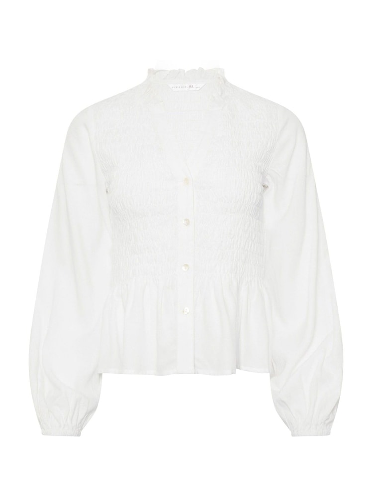 PixieGirl Petite White Shirred Long Sleeve Shirt - Image 3 of 3