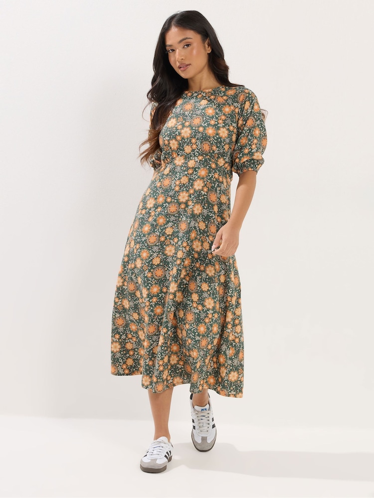 PixieGirl Petite Tapestry Floral Empire Midi-Kleid - Bild 2 von 5