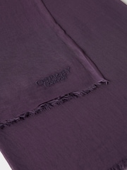 Osprey London Purple The Boxed Cotton Wrap Scarf - Image 3 of 5