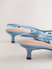 Blue Forever Comfort® Embroidered Mesh Slingback Heels - Image 6 of 8