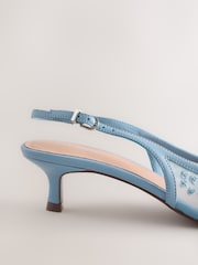 Blue Forever Comfort® Embroidered Mesh Slingback Heels - Image 8 of 8