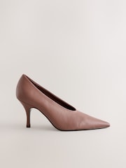 Camel Forever Comfort® Leather Highcut Court Heels - Image 1 of 9