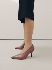 Camel Forever Comfort® Leather Highcut Court Heels - Image 4 of 9