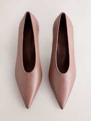 Camel Forever Comfort® Leather Highcut Court Heels - Image 6 of 9