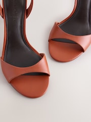 Rust Brown N.Premium Round Toe Heeled Sandals - Image 10 of 11