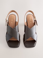 Chocolate Brown Forever Comfort® Cross Over Block Heels - Image 2 of 9