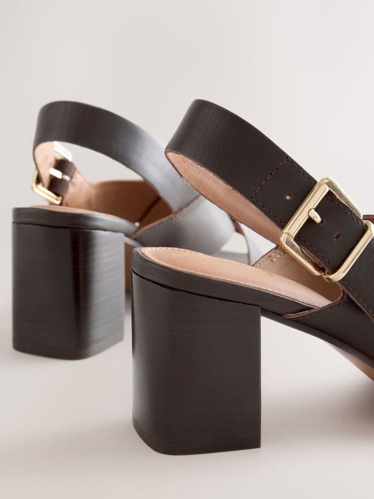 Chocolate Brown Forever Comfort® Cross Over Block Heels - Image 9 of 9 Chocolate Brown Forever Comfort® Cross Over Block Heels - Image 9 of 9