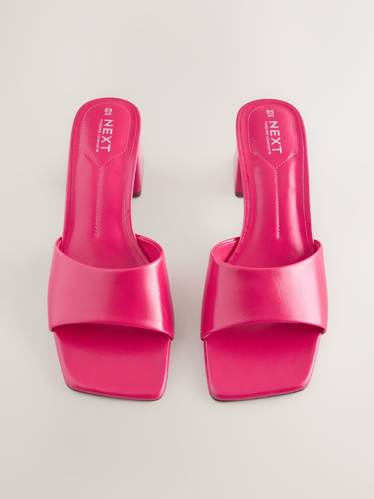 Pink Forever Comfort® Block Heel Mules - Image 2 of 5
