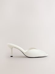 Bone Forever Comfort® Leather Peeptoe Mule Heels - Image 1 of 9