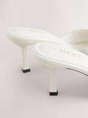 Bone Forever Comfort® Leather Peeptoe Mule Heels - Image 7 of 9