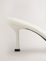 Bone Forever Comfort® Leather Peeptoe Mule Heels - Image 8 of 9