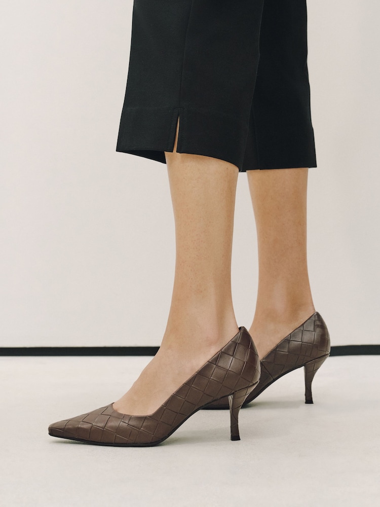 Chocolate Brown Forever Comfort® Weave Chisel Toe Court Heels - Image 2 of 4 Chocolate Brown Forever Comfort® Weave Chisel Toe Court Heels - Image 2 of 4