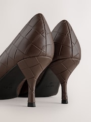Chocolate Brown Forever Comfort® Weave Chisel Toe Court Heels - Image 7 of 9
