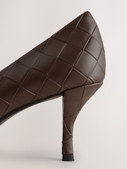 Chocolate Brown Forever Comfort® Weave Chisel Toe Court Heels - Image 9 of 9