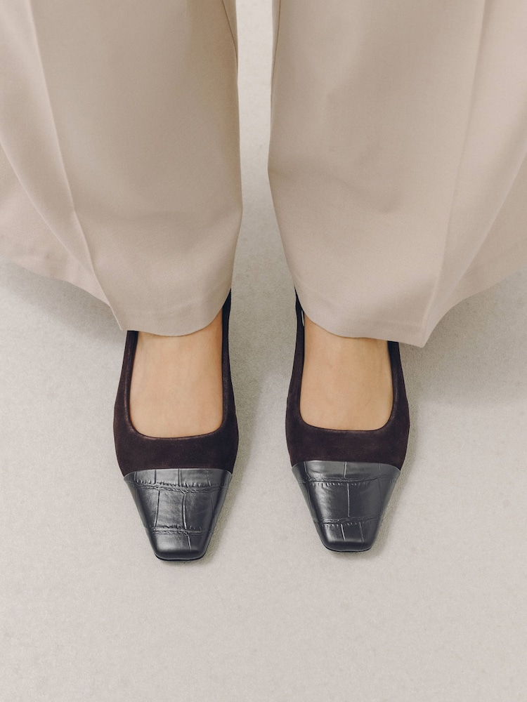 Chocolate Brown Forever Comfort® Toecap Slingback Heels - Image 2 of 9 Chocolate Brown Forever Comfort® Toecap Slingback Heels - Image 2 of 9