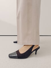 Chocolate Brown Forever Comfort® Toecap Slingback Heels - Image 5 of 9