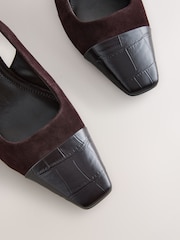 Chocolate Brown Forever Comfort® Toecap Slingback Heels - Image 7 of 9
