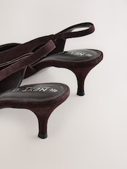 Chocolate Brown Forever Comfort® Toecap Slingback Heels - Image 8 of 9