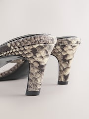 Grey Forever Comfort® Round Toe Leather Toe Post Heels - Image 7 of 9