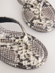 Grey Forever Comfort® Round Toe Leather Toe Post Heels - Image 8 of 9