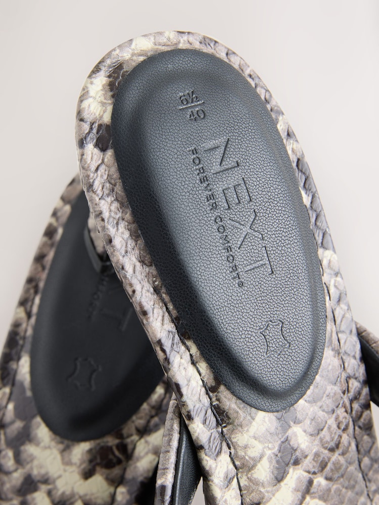 Grey Forever Comfort® Round Toe Leather Toe Post Heels - Image 9 of 9 Grey Forever Comfort® Round Toe Leather Toe Post Heels - Image 9 of 9