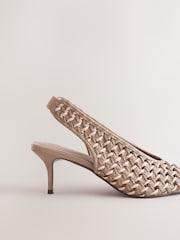 Nude Forever Comfort® Weave Slingback Heels - Image 8 of 10