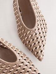 Nude Forever Comfort® Weave Slingback Heels - Image 9 of 10