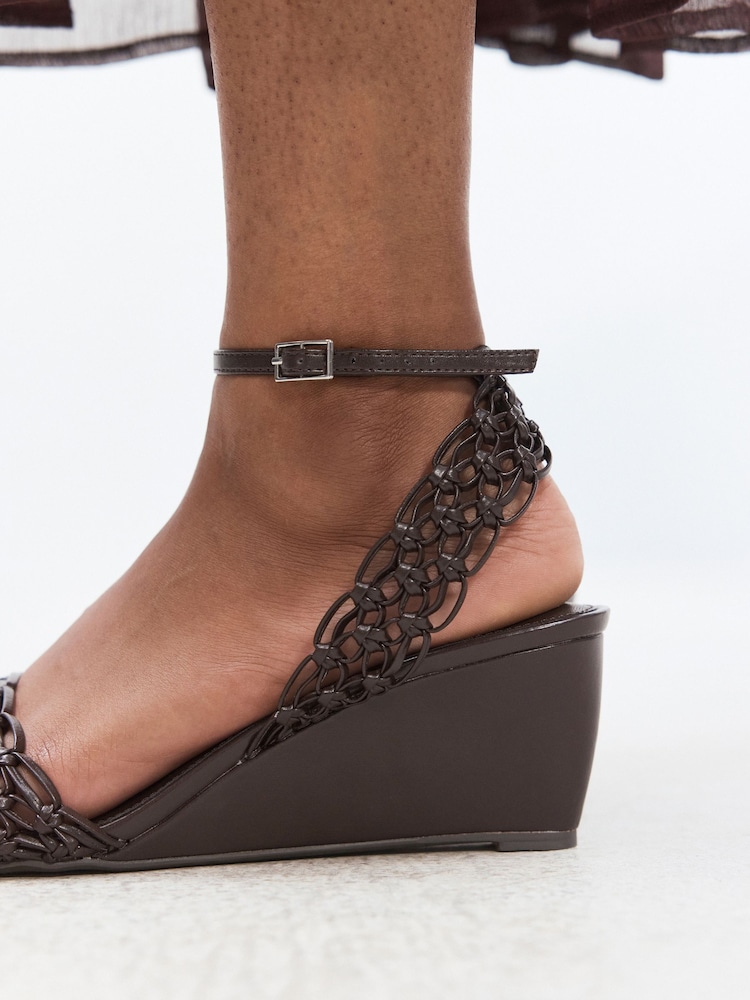 Chocolate Brown Forever Comfort® Weave Flower Wedges - Image 4 of 4