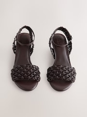 Chocolate Brown Forever Comfort® Weave Flower Wedges - Image 6 of 9