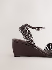 Chocolate Brown Forever Comfort® Weave Flower Wedges - Image 7 of 9