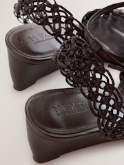 Chocolate Brown Forever Comfort® Weave Flower Wedges - Image 9 of 9
