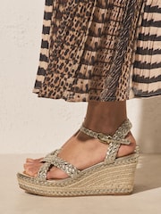 Gold Forever Comfort® Plait Crossover Wedges - Image 1 of 9