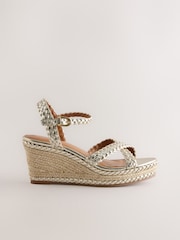 Gold Forever Comfort® Plait Crossover Wedges - Image 5 of 9